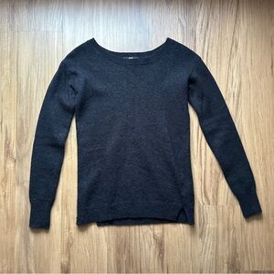 Uniqlo Black Boat Neck Wool Blend Sweater